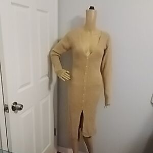 Jessica Simpson Tan Long Sleeve Dress